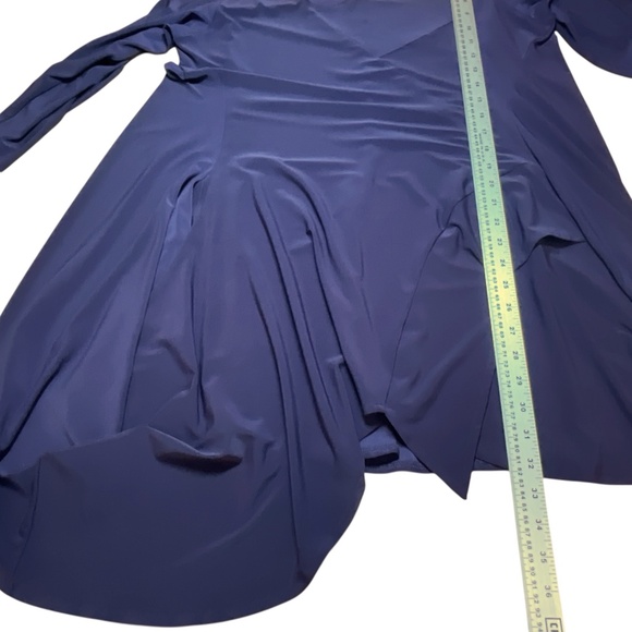 SYMPLI Deep Purple Asymetrical 3/4 Sleeve Tunic One Pocket MADE IN CANADA Sz 18 - Picture 6 of 8